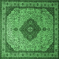 Ahgly Company Zatvoreni kvadratni medaljon Smaragd zelene tradicionalne prostirke, 6 'kvadrat