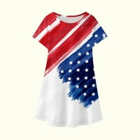 Lovskoo TODDLER Girl Summer Haljina Deca Dan nezavisnosti Trendy Slatka kratka rukava Star Print haljina