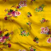 Sonakshi modni žuti tiskani tkanini cvijet pamuk pamučni poplin širok snopovi za šivanje, po dvorištu