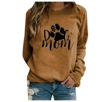 Štednji pas MOM Dukseri za žene dugih rukava Jesen Zimski topli pulover vrhovi labavi fit casual okrugli