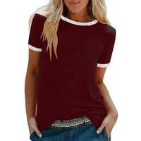 Labakihah T majice & nbsp; za žene Ženska modna casual tiska O-izrez Labavi majica kratkih rukava Top