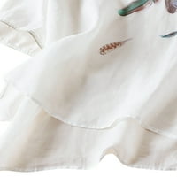 Scyoekwg Ženske košulje kratki rukav Tee majice Moda Ispis Grafički okrugli vrat Vintage pamučna posteljina