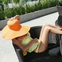Cheers.us ženska šešir od slame sklopiva plaža sunčana šešir prevrtanja velikih disketa