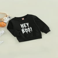 Nokpsedcb Toddler Baby Boy Girl Halloween Božić Dan zahvalnosti Pisma pulover Print Duge rukave Duks