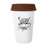 Bijela glava tigara životinja Art Deco modna šolja kava pijenje stakla Pottery CERAC kup poklopac