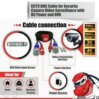 Kabelska sigurnosna nadzorna kamera BNC produžna žica DC Power Video DVR, 50ft