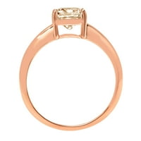 2. CT sjajan jastuk Cleani simulirani dijamant 18k Rose Gold Solitaire prsten SZ 7.25
