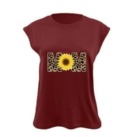 Miayilima Red XL Tank top za žene TEMENT TOP Sunflower series tiskani majica bez rukava bez rukava