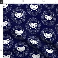 Pamuk Satens Stolcloth, 70 120 - ježev polka dot indigo životinjski točkica mornarsko plavo print Prilagođeni