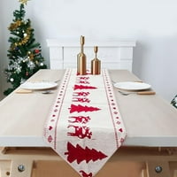 Božićni stolni trkač pamučni posteljina vezena stolnjak Xmas na domaćem uređenju, snjegović božićno