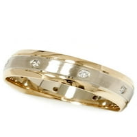 Pompeii 14k bijeli i žuti zlatni dijamantski četkani vjenčani prsten