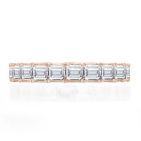 CT Baguette Cut White Cubic cirkonija Vjenčani prsten za vjenčanje u 14k ružičasto pozlaćeno srebrno
