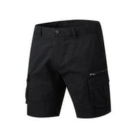 Muški čvrsti teretni kratke hlače Ljetne elastične strugove povremene pamučne kratke hlače s više džepovima
