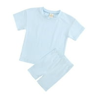 B91XZ Baby Girl Outfits dječji dječji dječaci Dječji trenerke Ljeto odijelo Majica s kratkim rukavima,