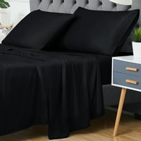 bambusov krevet i jastučni set, posteljina posteljina sa dubokim džepnim postavljenim limom, ravnim