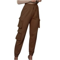 Djevojke softball hlače Žene visokog struka višestruki džepovi Kombinezoni labavi ugradbeni pantaloni
