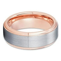 Vjenčani prsten od ružičastog volframa, vjenčani prsten, 18k ruža zlato, vjenčani prsten, obljetni prsten,