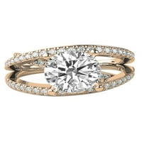 -F vs Moissanite zaručni prsten sa dijamantima Multi band trake 14k zlato