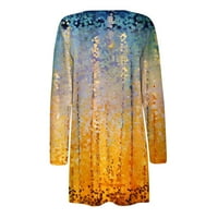 Ženski modni labavi ležerni džepovi cvjetni print s dugim rukavima Kardiganske jakne