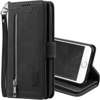 Novčanik za iPhone Plus iPhone plus, retro kartonski utora za džepne tačke torbica fuse PU kožna magnetska zatvaračica Kickstand sa ručnom kaitom TPU Flip Case - Brown