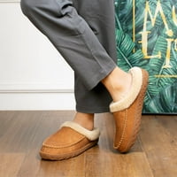 Muške papuče Fleece Fuzzy obložene memorijske pjene Mokasinske kuće cipele za unutarnju vanjsku, smeđe