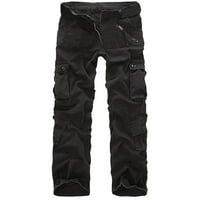 HHEI_K Muški modni povremeni pamučni multi-džep na otvorenom Radna pantalona za pantalone
