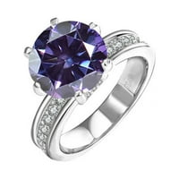 5ct Moissine Wedding bendovi za žene okrugli rez D u boji VVS sterling srebrni dijamantni prstenovi