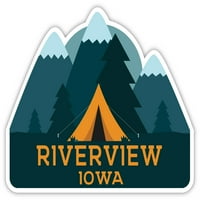 Riverview Iowa Suvenir Vinil naljepnica za naljepnicu Kamp TENT dizajn