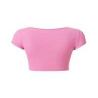 Ženske casual ravnice narezane ružičaste majice bez rukava m