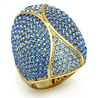 Luxe nakit dizajnira ženski bljesak zlatni završni prsten sa više boja vrhunskog razreda kristala - veličine 6