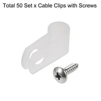 UXCell 0,25 Nylon R tip kabel Clip Clip Stezaljka sa vijcima bijela