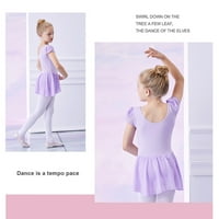 Baletna haljina za djevojčice Ljeto okruglo vrata Leteće rukave Leotard haljine od pune boje nepravilne