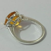 Certificirani prirodni citrinski prsten, božićni poklon, ovalni rezan prsten, zaručnički prsten, američki