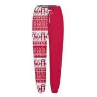 Outfmvch ženske hlače za hlače za žene božićne dno dukseve visoki struk sportske teretane fit jogger