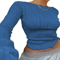 Ženska majica s dugim rukavima majica Trodimenzionalni teksturni tanki vrhovi