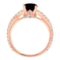 1.51ct okrugli rez crni prirodni ony 14K ružičasto zlatni godišnjica zaručničke prstene veličine 4,5