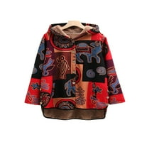 Bomotoo dame labavi kaput cvjetni print s džepovima Sherpa jakne etničko casual nejasno runo odijelo