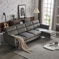 112 Sekcijski kauč sa kaučem na kauču u obliku slova L Metalne noge, kauč sa 4 sjedala s tkaninom od