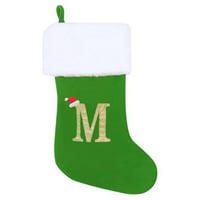 Monogram božićne čarape Deluxe siva baršunasto tijelo sa super mekom pljusnom manžetnom piscem