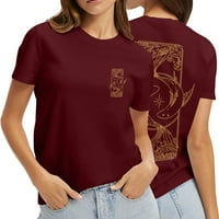 GDFUN Ženska ljetna savijela majica Slatka grafička labava tinejdžeri O-izrez kratki rukav casual majice