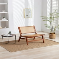 Baytocare Okvirna stolica od punog drveta sa tepihom od bijelog vune. Moderna stolica za salon za akcent