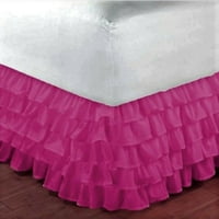 King Hot Pink Gypsy ruffled suknje za uši višeslojno krevet za dreziranje posteljinu 18 Drop suknje