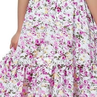 Haljina za mališana ljetna princeza haljina kratkih rukava cvjetna tiskana šifon boemska haljina modna