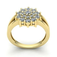 Pravi 2CT okrugli rez Diamond Dame Bridal Clother Cvjetni godišnjica Angažman prsten od punog 10k ruža,
