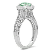 2.7ct okrugli rez zeleni simulirani dijamant 18k bijeli zlatni angažman halo rublje veličine 5,25