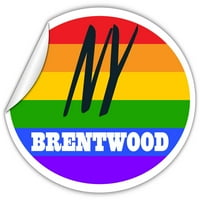 Brentwood Ny New York Suffolk County Rainbow Pride Zastava Stripes Pride Zastava Euro naljepnica za