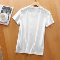 Kip slobodnog akvarelnog stila cool ženske grafičke majice kratkih rukava za zabave i poklone bijeli
