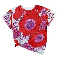 Ljetni casual top za ženske kratkih rukava okrugli vrat Print T majice Loose Top Ženske košulje kratkih