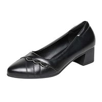 DMQupv Ljetni klinovi za žene Rhinestones kožne cipele modne casual pune boje srednje pete žene cipele