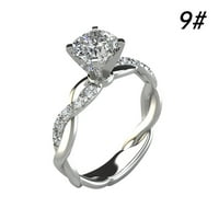 Wozhidaoke prstenovi za žene princeza 18k ruža zlato Dijamantni prsten Vječni angažman vjenčani prsten